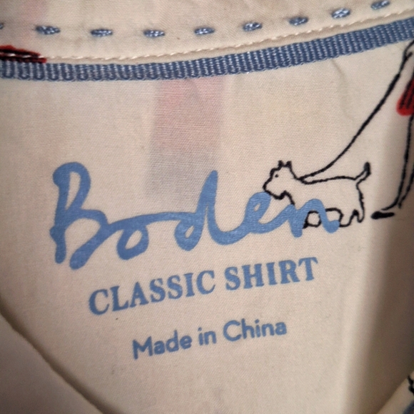 Bolden London Print Long Sleeve Button Down Shirt Women's Size 8 - Picture 4 of 7